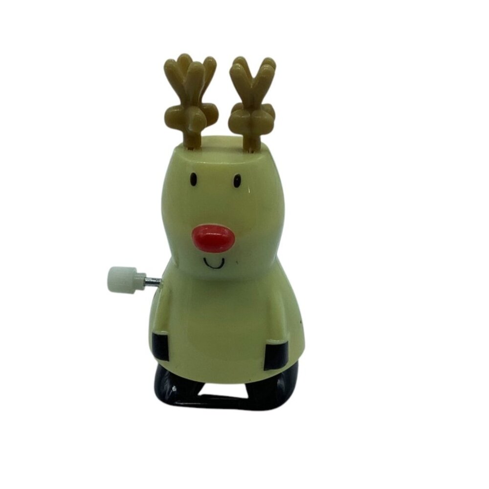 Wind-Up‎ Plastic Holiday Reindeer Red Nose Windup Walking Walker Toy WORKS